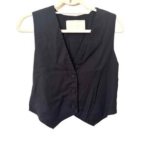 ARAMINTA JAMES Buttoned Vest‎ Black Sz Medium